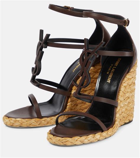 Cassandra Wedge Espadrilles in Leather.